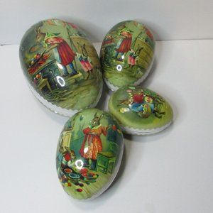 Easter bunny rabbit paper mache eggs coloring eggs Nestler Germany lot 4